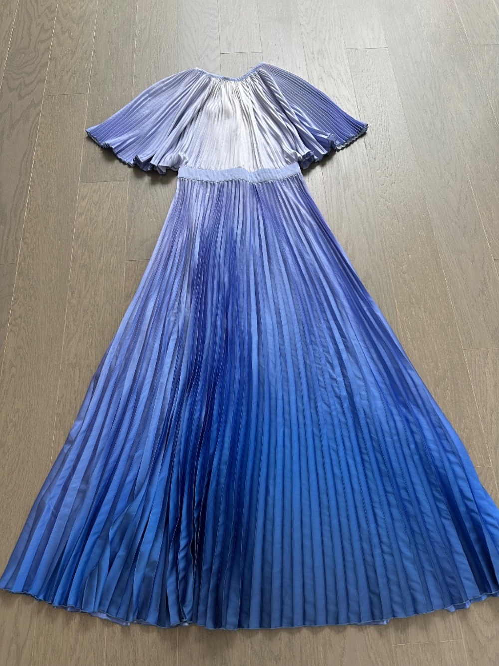 L'IDEE Orchestra Pleated Gown Purple Ombre Short Sleeve Dress - Size US 4 - Picture 2 of 10